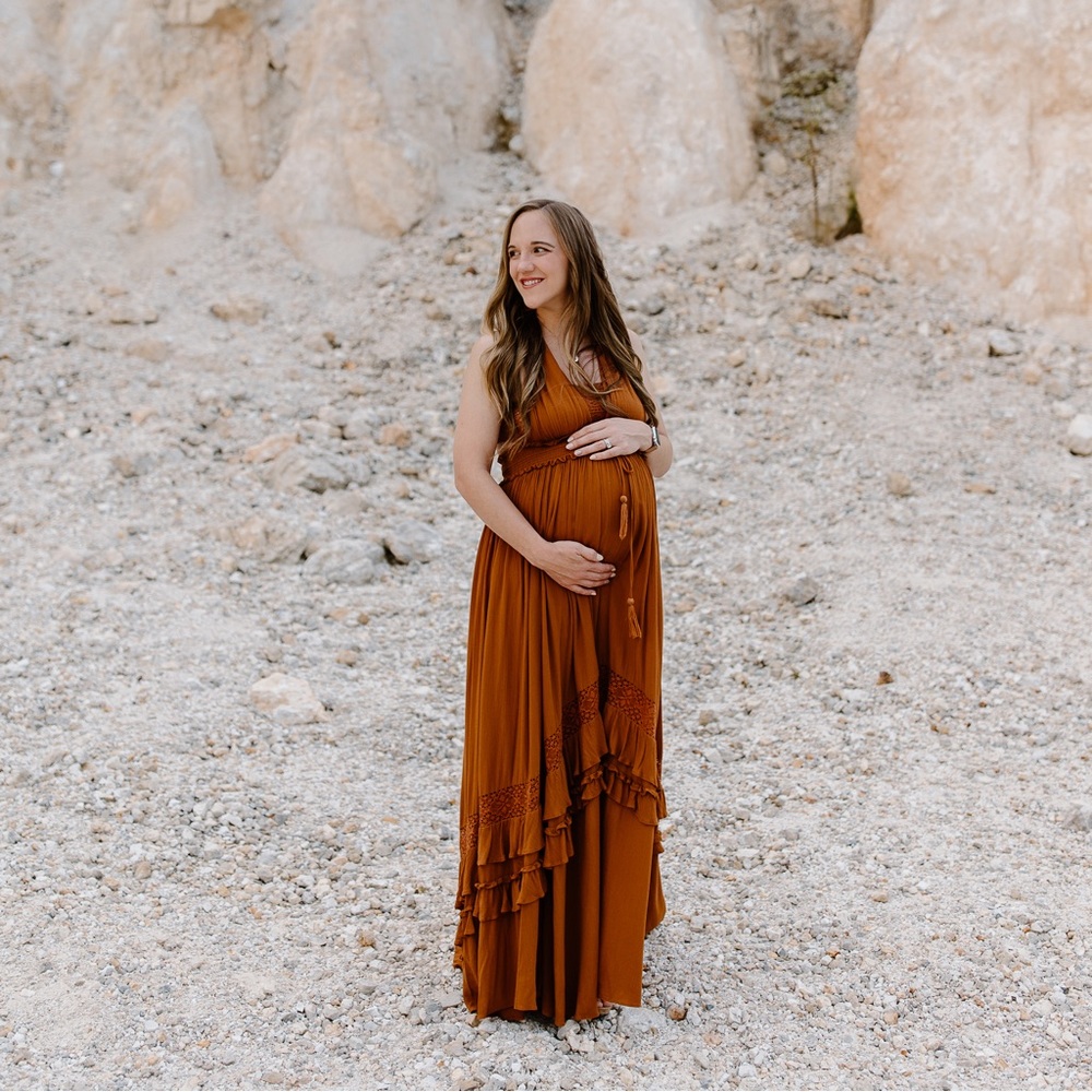 Free People Santa Maria Dress- deep pumpkin/rust